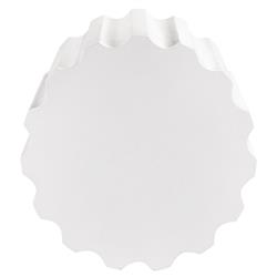 Jenieva French Country White Cast Concrete Round Drum Outdoor Side Table|