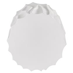 Jenia Coastal Beach White Cast Concrete Round Drum Outdoor Side Table|