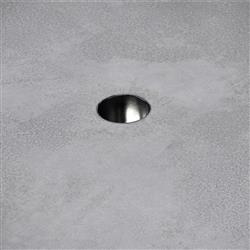 Rianne French Grey Concrete White Metal Rectangular Outdoor Dining Table - 96"W|