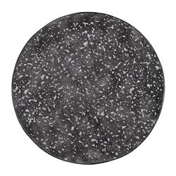 Rossan French Country Grey Cast Concrete Round Drum Outdoor Side Table|