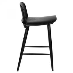 Lou Industrial Loft Black Steel Low Back Outdoor Counter Stool - Set of 2|