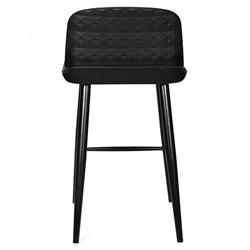 Lou Industrial Loft Black Steel Low Back Outdoor Counter Stool - Set of 2|