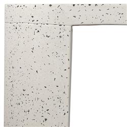 Lyone Industrial Loft White Cement Speckled Terrazzo Oval Outdoor Bench|