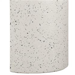 Lyone Industrial Loft White Cement Speckled Terrazzo Oval Outdoor Bench|