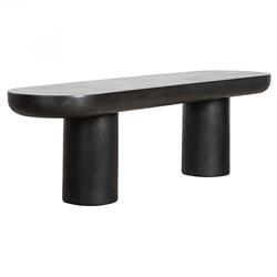 Gino Industrial Loft Black Concrete Outdoor Bench|