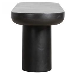 Gino Industrial Loft Black Concrete Outdoor Bench|