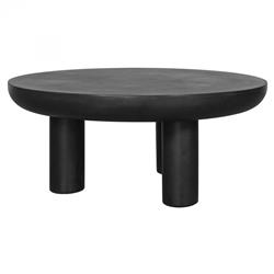 Gino Industrial Loft Black Concrete Round Outdoor Coffee Table|