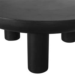 Gino Industrial Loft Black Concrete Round Outdoor Coffee Table|