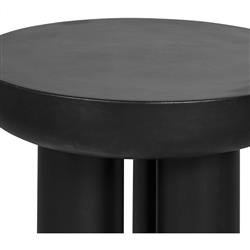 Gino Industrial Loft Black Concrete Round Outdoor Side Table|