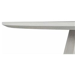 Aiden Industrial Loft White Concrete Round Pedestal Outdoor Dining Table - 47"W|