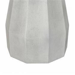 Aiden Industrial Loft White Concrete Round Pedestal Outdoor Dining Table - 47"W|