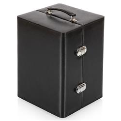 Maan Industrial Loft Black Leather Cocktail Case|