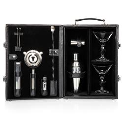 Maan Industrial Loft Black Leather Cocktail Case|