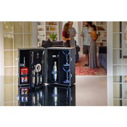 Maan Industrial Loft Black Leather Cocktail Case|