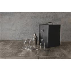 Maan Industrial Loft Black Leather Cocktail Case|