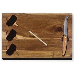 Pierre French Brown Acacia Wood Charcuterie Cheese Cutting Board Set|