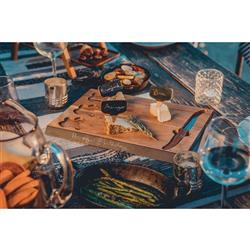 Pierre French Brown Acacia Wood Charcuterie Cheese Cutting Board Set|