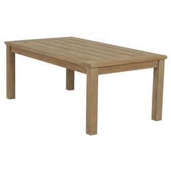 Amina Coastal Natural Teak Wood Rectangular Outdoor Coffee Table|