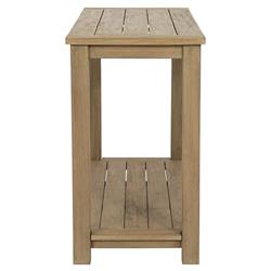 Amina Coastal Natural Teak Wood 2 Tier Outdoor Console Table|