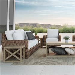 Amina Coastal Natural Teak Wood Square Outdoor End Table|