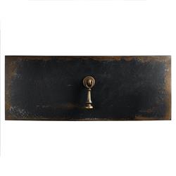 Harley French Country Distressed Black Maple Wood Brass Pull 3 Drawer Nightstand|