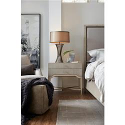 Alexa Modern Classic Grey Walnut Wood 2 Drawer Nightstand|