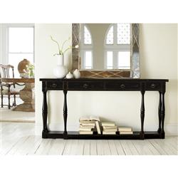 Albert Updated Traditional Black Distressed Oak Console Table|