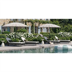 Palecek Poppy Coastal Beach White Stonecast Outdoor Round Side Table|