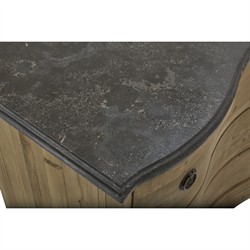 Indigo Rustic Lodge Grey Stone Top Brown Wood 3 Drawer Dresser|