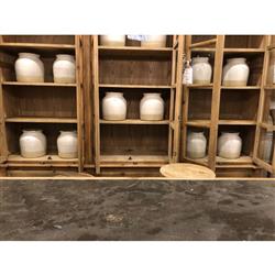 Dustin French Country Brown Pine Wood 6 Door Bookcase|