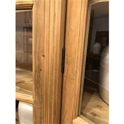 Dustin French Country Brown Pine Wood 6 Door Bookcase|