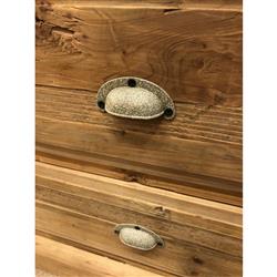 Dustin French Country Brown Pine Wood 6 Door Bookcase|