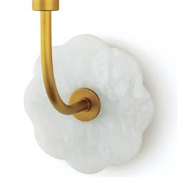 Camilla French Country Natural White Alabaster Armed Sconce|