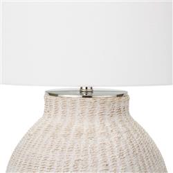 Hobi White Washed Woven Rattan Bedside Table Lamp|
