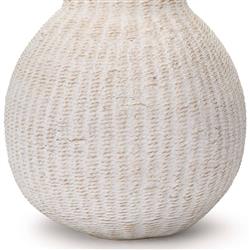 Hobi White Washed Woven Rattan Bedside Table Lamp|
