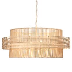Chino Coastal Beach Natural Rattan Single Pendant|