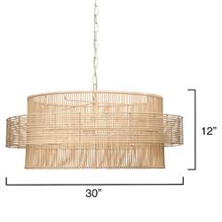 Chino Coastal Beach Natural Rattan Single Pendant|