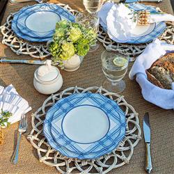 Juliska Provence Coastal Beach Whitewash Rattan Woven Placemat|