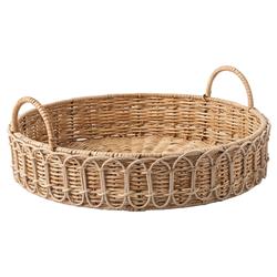 Juliska Provence Coastal Beach Whitewash Rattan Round Tray|