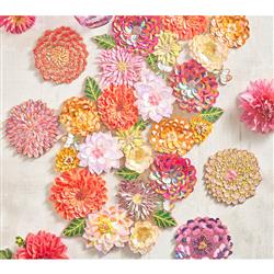 Dahlia French Country Pink Floral Coaster - Set of 4|