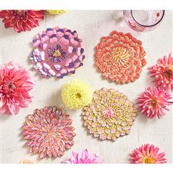 Dahlia French Country Pink Floral Coaster - Set of 4|