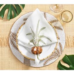 Palm Coast Green Linen Napkin - Set of 4|