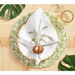 Palm Coast Green Linen Napkin - Set of 4|