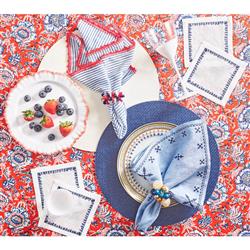 Fez Global Bazaar Periwinkle Linen Napkin - Set of 4|