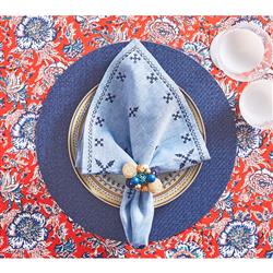 Fez Global Bazaar Periwinkle Linen Napkin - Set of 4|