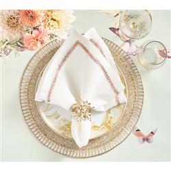 Bevel Hollywood Regency Gold Glass Beaded Placemat - Set of 4|