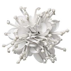 Starburst Hollywood Regency White Beaded Napkin Ring - Set of 4|