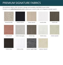 Cisco Home Seda Denim White Cotton Coastal Feather Down Slipcovered Ottoman Bench|