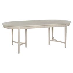 Whitlock White Wood Patterned Extendable Oval Dining Table - 86-106"W|