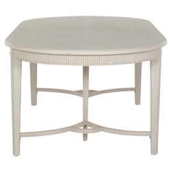 Whitlock White Wood Patterned Extendable Oval Dining Table - 86-106"W|
